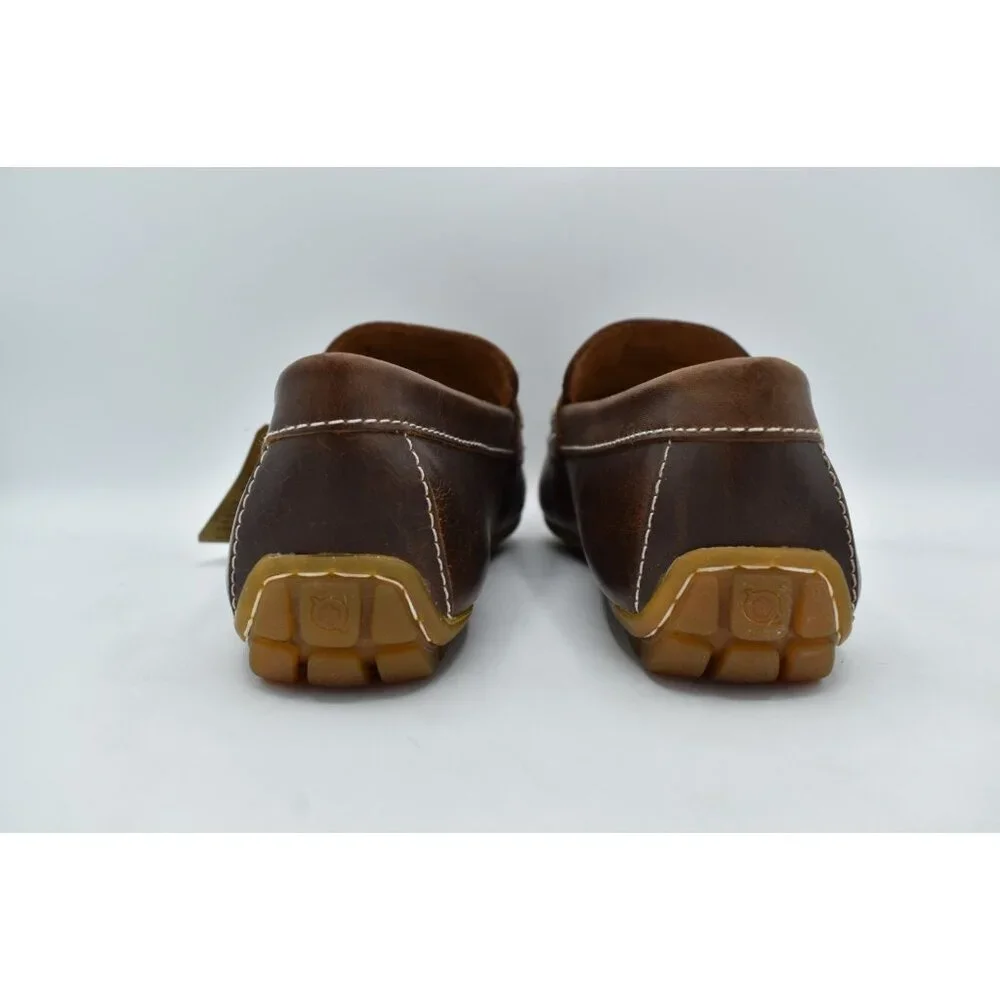 Born Men Size 8 Andes Dark Brown Full Grain Leather Slip On Driver Loafers Shoes